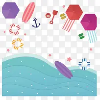 彩色阳伞夏季海边