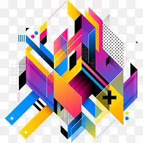 矢量时尚彩色几何多边形