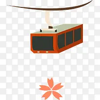 日本樱花和电缆车