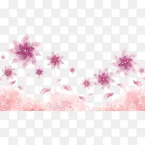 紫色水粉简约花