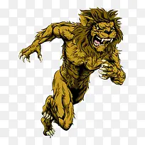 奔跑的张牙舞爪的狮子