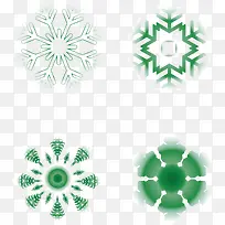 绿色可爱雪花素材
