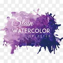 紫色泼墨效果水彩