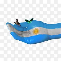 阿根廷国旗手绘蝴蝶