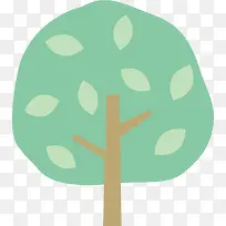 绿色卡通植树节树木