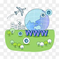 科技信息时代航空飞机PNG下载