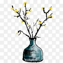 手绘中国风梅花装饰图案