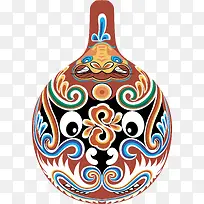 卡通花纹花瓶