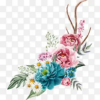 彩色花朵花束图案装饰