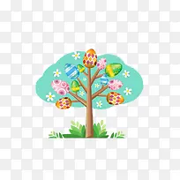 彩色花纹彩蛋树