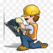 电砖装修安装工人