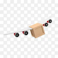 创意带着木箱的飞机