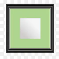 矢量卡通绿色正方形相框