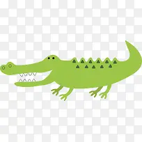 绿色鳄鱼矢量图