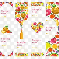 多姿多彩的水果造型竖版文本框