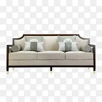 实木线条英式风格多人沙发