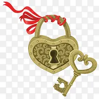 情人节复古钥匙与锁