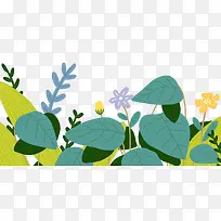 小清新手绘夏日植物装饰插图