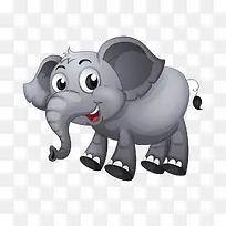矢量灰色可爱的大象