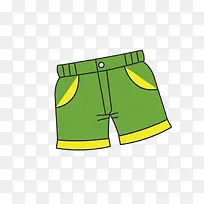 绿色卡通童装短裤