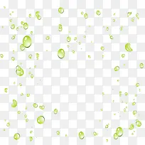 绿色透明水滴矢量图