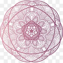粉紫色渐变民族风花纹