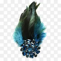蓝色水晶花轮水晶胸花
