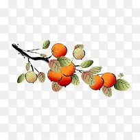 手绘彩绘果园水果橙子图案