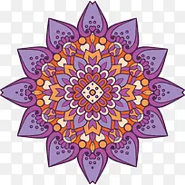 紫色美丽宗教花纹