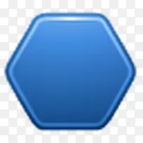 蓝色六角形按钮图标