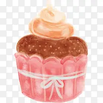 手绘粉色杯子蛋糕