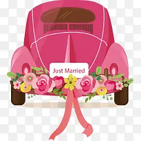 粉红色浪漫婚车