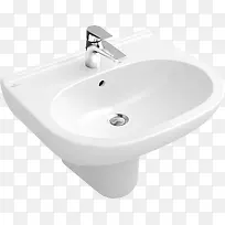 白色洗手池和水龙头PNG
