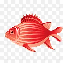 红色的鱼类动物设计