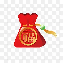 卡通红色中国风福袋