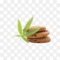 大麻叶子和巧克力饼干