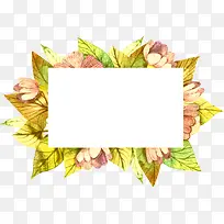 矢量植物花卉装饰文本框