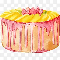 水彩蛋糕免抠png装饰图案