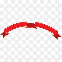 弯曲折叠的红丝带