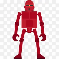 手绘红色人工智能机器人