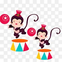 猴子马戏团PNG矢量素材