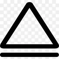 三角形等边的轮廓形状在水平线图标