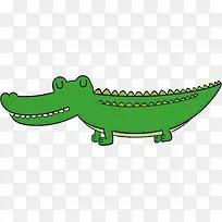 矢量图水彩绿色鳄鱼