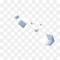 白色方块漂浮素材