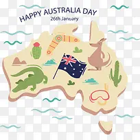 立体可爱澳大利亚地图