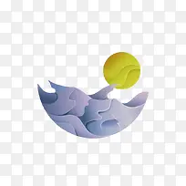 海浪太阳插画