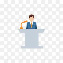 演讲台演讲的人