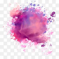 粉紫色水彩泼墨效果