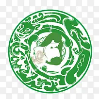 绿色圆形花纹图案的翡翠标志