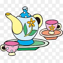 带花的茶壶